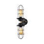 Opviq Mahoni - 13207 Lámpara de pared industrial negro y dorado